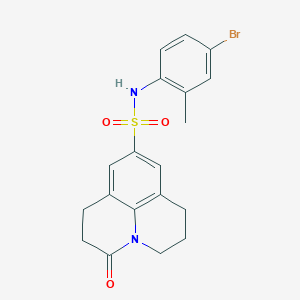 molecular formula C19H19BrN2O3S B2778202 N-(4-bromo-2-methylphenyl)-3-oxo-1,2,3,5,6,7-hexahydropyrido[3,2,1-ij]quinoline-9-sulfonamide CAS No. 898464-70-5