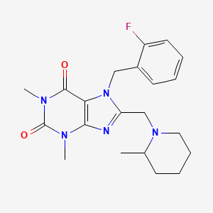 7-[(2-Fluorophenyl)methyl]-1,3-dimethyl-8-[(2-methylpiperidin-1-yl)methyl]purine-2,6-dione