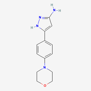 molecular formula C13H16N4O B2778208 5-[4-(morpholin-4-yl)phenyl]-1H-pyrazol-3-amine CAS No. 1397179-83-7