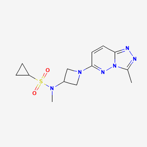 molecular formula C13H18N6O2S B2778218 N-甲基-N-(1-(3-甲基-[1,2,4]三唑并[4,3-b]吡啶-6-基)氮杂-3-基)环丙烷磺酰胺 CAS No. 2319786-30-4