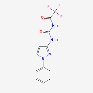 2,2,2-trifluoro-N-[(1-phenylpyrazol-3-yl)carbamoyl]acetamide
