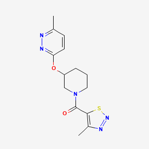 (4-Methyl-1,2,3-thiadiazol-5-yl)(3-((6-methylpyridazin-3-yl)oxy)piperidin-1-yl)methanone
