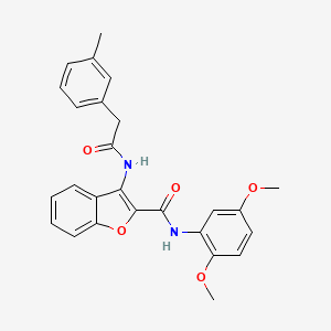 N-(2,5-dimethoxyphenyl)-3-(2-(m-tolyl)acetamido)benzofuran-2-carboxamide