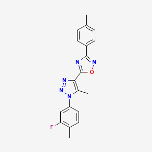 5-[1-(3-fluoro-4-methylphenyl)-5-methyl-1H-1,2,3-triazol-4-yl]-3-(4-methylphenyl)-1,2,4-oxadiazole