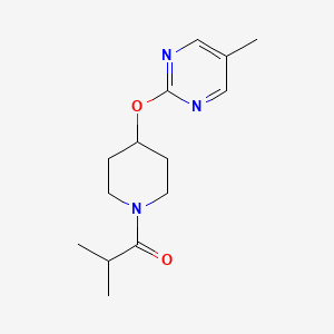 molecular formula C14H21N3O2 B2778252 2-Methyl-1-[4-(5-methylpyrimidin-2-yl)oxypiperidin-1-yl]propan-1-one CAS No. 2380080-78-2