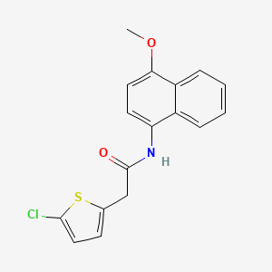 molecular formula C17H14ClNO2S B2778256 2-(5-chlorothiophen-2-yl)-N-(4-methoxynaphthalen-1-yl)acetamide CAS No. 921840-58-6