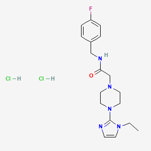 2-(4-(1-ethyl-1H-imidazol-2-yl)piperazin-1-yl)-N-(4-fluorobenzyl)acetamide dihydrochloride