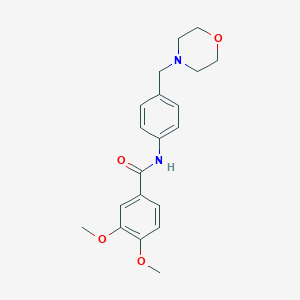 molecular formula C20H24N2O4 B277826 3,4-dimethoxy-N-[4-(morpholin-4-ylmethyl)phenyl]benzamide 
