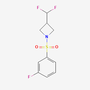 molecular formula C10H10F3NO2S B2778265 3-(Difluoromethyl)-1-((3-fluorophenyl)sulfonyl)azetidine CAS No. 2149843-76-3