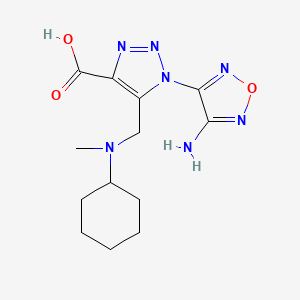 molecular formula C13H19N7O3 B2778279 1-(4-氨基-1,2,5-噁二唑-3-基)-5-[[环己基(甲基)氨基]甲基]噻唑-4-羧酸 CAS No. 898097-57-9