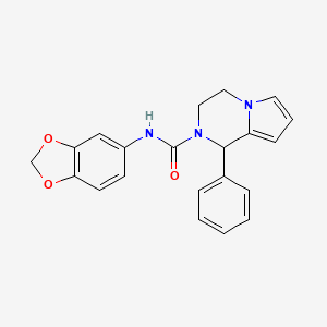 molecular formula C21H19N3O3 B2778286 N-(苯并[d][1,3]二噁杂环-5-基)-1-苯基-3,4-二氢吡咯并[1,2-a]吡嗪-2(1H)-羧酰胺 CAS No. 899959-64-9