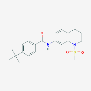 molecular formula C21H26N2O3S B2778290 4-tert-butyl-N-(1-methylsulfonyl-3,4-dihydro-2H-quinolin-7-yl)benzamide CAS No. 1005300-52-6