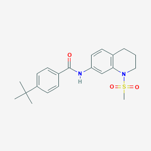 molecular formula C21H26N2O3S B2778290 4-tert-butyl-N-(1-methanesulfonyl-1,2,3,4-tetrahydroquinolin-7-yl)benzamide CAS No. 1005300-52-6