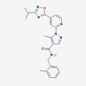 1-[4-(3-isopropyl-1,2,4-oxadiazol-5-yl)-2-pyridyl]-5-methyl-N~4~-(2-methylbenzyl)-1H-pyrazole-4-carboxamide