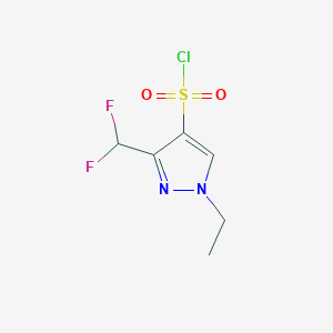 molecular formula C6H7ClF2N2O2S B2778298 3-(Difluoromethyl)-1-ethylpyrazole-4-sulfonyl chloride CAS No. 1946813-56-4