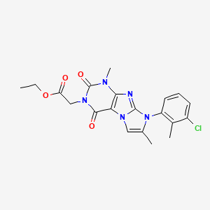 ethyl 2-(8-(3-chloro-2-methylphenyl)-1,7-dimethyl-2,4-dioxo-1H-imidazo[2,1-f]purin-3(2H,4H,8H)-yl)acetate