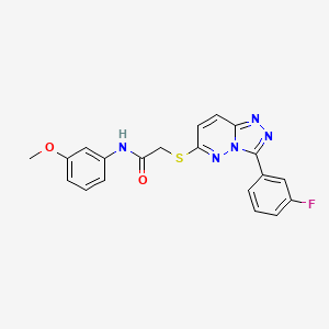 molecular formula C20H16FN5O2S B2778306 2-((3-(3-fluorophenyl)-[1,2,4]triazolo[4,3-b]pyridazin-6-yl)thio)-N-(3-methoxyphenyl)acetamide CAS No. 852374-72-2