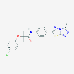 molecular formula C20H18ClN5O2S B277832 2-(4-chlorophenoxy)-2-methyl-N-[4-(3-methyl[1,2,4]triazolo[3,4-b][1,3,4]thiadiazol-6-yl)phenyl]propanamide 