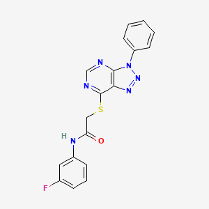 molecular formula C18H13FN6OS B2778325 N-(3-fluorophenyl)-2-(3-phenyltriazolo[4,5-d]pyrimidin-7-yl)sulfanylacetamide CAS No. 941906-06-5