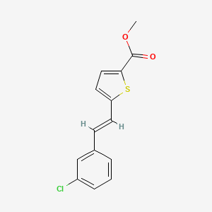 molecular formula C14H11ClO2S B2778328 methyl 5-[(E)-2-(3-chlorophenyl)ethenyl]thiophene-2-carboxylate CAS No. 257862-55-8