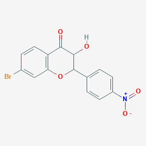 molecular formula C15H10BrNO5 B2778347 7-bromo-3-hydroxy-2-(4-nitrophenyl)-3,4-dihydro-2H-1-benzopyran-4-one CAS No. 2097932-09-5