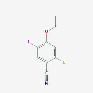 molecular formula C9H7ClINO B2778349 2-氯-4-乙氧基-5-碘苯甲腈 CAS No. 1819332-89-2