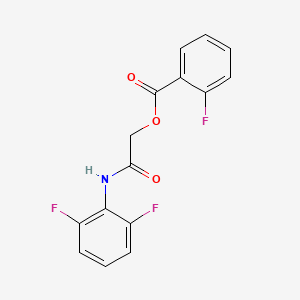 molecular formula C15H10F3NO3 B2778353 [(2,6-Difluorophenyl)carbamoyl]methyl 2-fluorobenzoate CAS No. 389810-76-8
