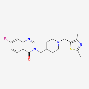 3-[[1-[(2,4-Dimethyl-1,3-thiazol-5-yl)methyl]piperidin-4-yl]methyl]-7-fluoroquinazolin-4-one