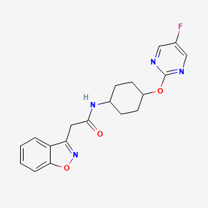 molecular formula C19H19FN4O3 B2778361 2-(苯并[d]异噁唑-3-基)-N-((1r,4r)-4-((5-氟嘧啶-2-基)氧)环己基)乙酰胺 CAS No. 2034445-85-5