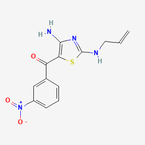 molecular formula C13H12N4O3S B2778366 [4-Amino-2-(Prop-2-En-1-Ylamino)-1,3-Thiazol-5-Yl](3-Nitrophenyl)methanone CAS No. 339020-04-1