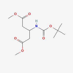 molecular formula C12H21NO6 B2778370 Dimethyl 3-[(tert-butoxycarbonyl)amino]pentanedioate CAS No. 82803-55-2