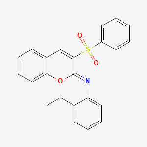 molecular formula C23H19NO3S B2778372 (Z)-2-ethyl-N-(3-(phenylsulfonyl)-2H-chromen-2-ylidene)aniline CAS No. 902557-22-6