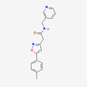 molecular formula C18H17N3O2 B2778373 N-(吡啶-3-基甲基)-2-(5-(对甲苯基)异噁唑-3-基)乙酰胺 CAS No. 946361-78-0