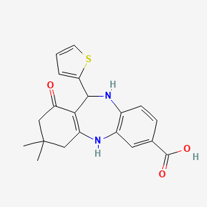 9,9-dimethyl-7-oxo-6-thiophen-2-yl-6,8,10,11-tetrahydro-5H-benzo[b][1,4]benzodiazepine-2-carboxylic acid