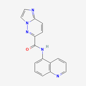 molecular formula C16H11N5O B2778377 N-(quinolin-5-yl)imidazo[1,2-b]pyridazine-6-carboxamide CAS No. 2415456-36-7
