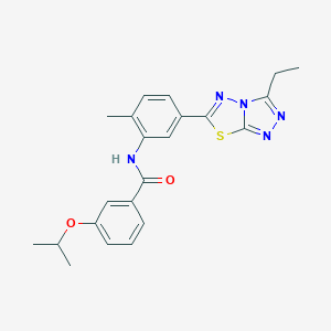 N-[5-(3-ethyl[1,2,4]triazolo[3,4-b][1,3,4]thiadiazol-6-yl)-2-methylphenyl]-3-isopropoxybenzamide