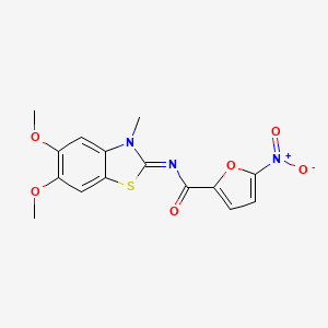 molecular formula C15H13N3O6S B2778386 (Z)-N-(5,6-dimethoxy-3-methylbenzo[d]thiazol-2(3H)-ylidene)-5-nitrofuran-2-carboxamide CAS No. 895458-06-7