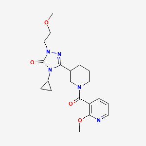 molecular formula C20H27N5O4 B2778396 4-cyclopropyl-1-(2-methoxyethyl)-3-(1-(2-methoxynicotinoyl)piperidin-3-yl)-1H-1,2,4-triazol-5(4H)-one CAS No. 2194847-13-5