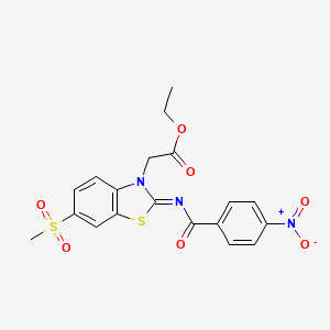 Ethyl 2-[6-methylsulfonyl-2-(4-nitrobenzoyl)imino-1,3-benzothiazol-3-yl]acetate