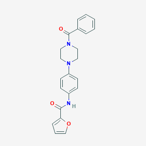 molecular formula C22H21N3O3 B277841 N-[4-(4-benzoyl-1-piperazinyl)phenyl]-2-furamide 
