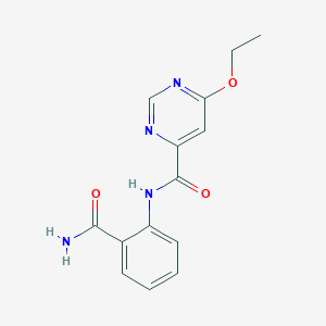 molecular formula C14H14N4O3 B2778412 N-(2-carbamoylphenyl)-6-ethoxypyrimidine-4-carboxamide CAS No. 2034249-25-5