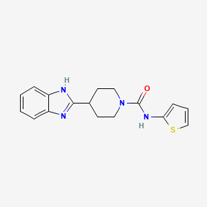 molecular formula C17H18N4OS B2778427 4-(1H-苯并[d]咪唑-2-基)-N-(噻吩-2-基)哌啶-1-羧酰胺 CAS No. 1203194-42-6