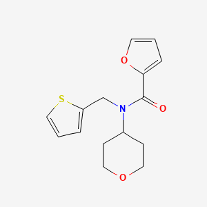 N-(tetrahydro-2H-pyran-4-yl)-N-(thiophen-2-ylmethyl)furan-2-carboxamide