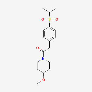molecular formula C17H25NO4S B2778437 2-(4-(Isopropylsulfonyl)phenyl)-1-(4-methoxypiperidin-1-yl)ethanone CAS No. 1226446-83-8