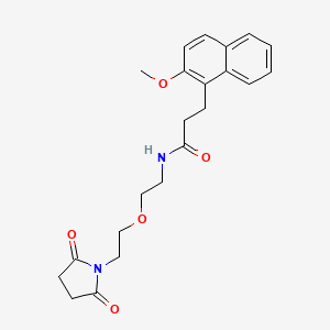 molecular formula C22H26N2O5 B2778448 N-(2-(2-(2,5-dioxopyrrolidin-1-yl)ethoxy)ethyl)-3-(2-methoxynaphthalen-1-yl)propanamide CAS No. 2034392-29-3