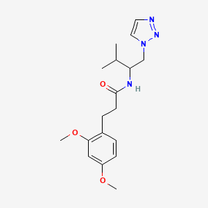 molecular formula C18H26N4O3 B2778450 3-(2,4-dimethoxyphenyl)-N-(3-methyl-1-(1H-1,2,3-triazol-1-yl)butan-2-yl)propanamide CAS No. 2034334-45-5