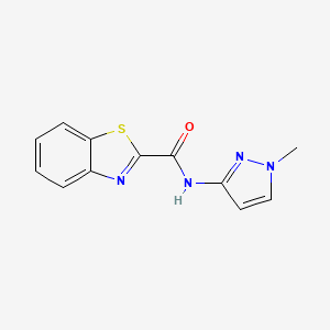 molecular formula C12H10N4OS B2778451 N-(1-methyl-1H-pyrazol-3-yl)-1,3-benzothiazole-2-carboxamide CAS No. 2320459-38-7