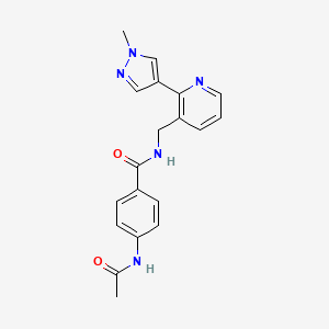 4-acetamido-N-((2-(1-methyl-1H-pyrazol-4-yl)pyridin-3-yl)methyl)benzamide