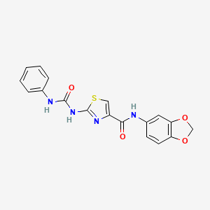 N-(benzo[d][1,3]dioxol-5-yl)-2-(3-phenylureido)thiazole-4-carboxamide