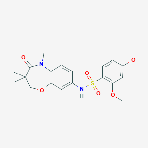 molecular formula C20H24N2O6S B2778471 2,4-dimethoxy-N-(3,3,5-trimethyl-4-oxo-2,3,4,5-tetrahydrobenzo[b][1,4]oxazepin-8-yl)benzenesulfonamide CAS No. 922093-39-8